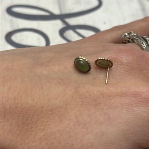 10k yellow gold jade earrings